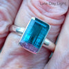 Blue Watermelon Tourmaline Ring | Oblong Facet | Indicolite | Rubellite  | 925 Sterling Silver Band | US Size 8.5 | AUS Size Q1/2 | Star Stone Virgo Gemini Libra Taurus | Genuine Gems from Crystal Heart Melbourne Australia since 1986