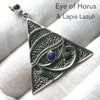 Lapis Lazuli Pendant | Horus Eye | Pyramid | Lovely Colour  | 925 Sterling Silver | Deep Royal Blue | Genuine gems from Crystal Heart Melbourne Australia since 1986