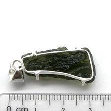 Load image into Gallery viewer, Moldavite Pendant | Raw Natural Moldavite Nugget | 925 Sterling Silver Bezel Setting | Open Back | Natural Green Obsidian | CZ Republic | Intense Personal Heart Transformation | Scorpio Stone | Genuine Gems from Crystal Heart Melbourne Australia since 1986