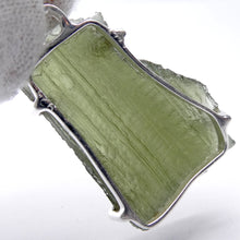 Load image into Gallery viewer, Moldavite Pendant | Raw Natural Moldavite Nugget | 925 Sterling Silver Bezel Setting | Open Back | Natural Green Obsidian | CZ Republic | Intense Personal Heart Transformation | Scorpio Stone | Genuine Gems from Crystal Heart Melbourne Australia since 1986