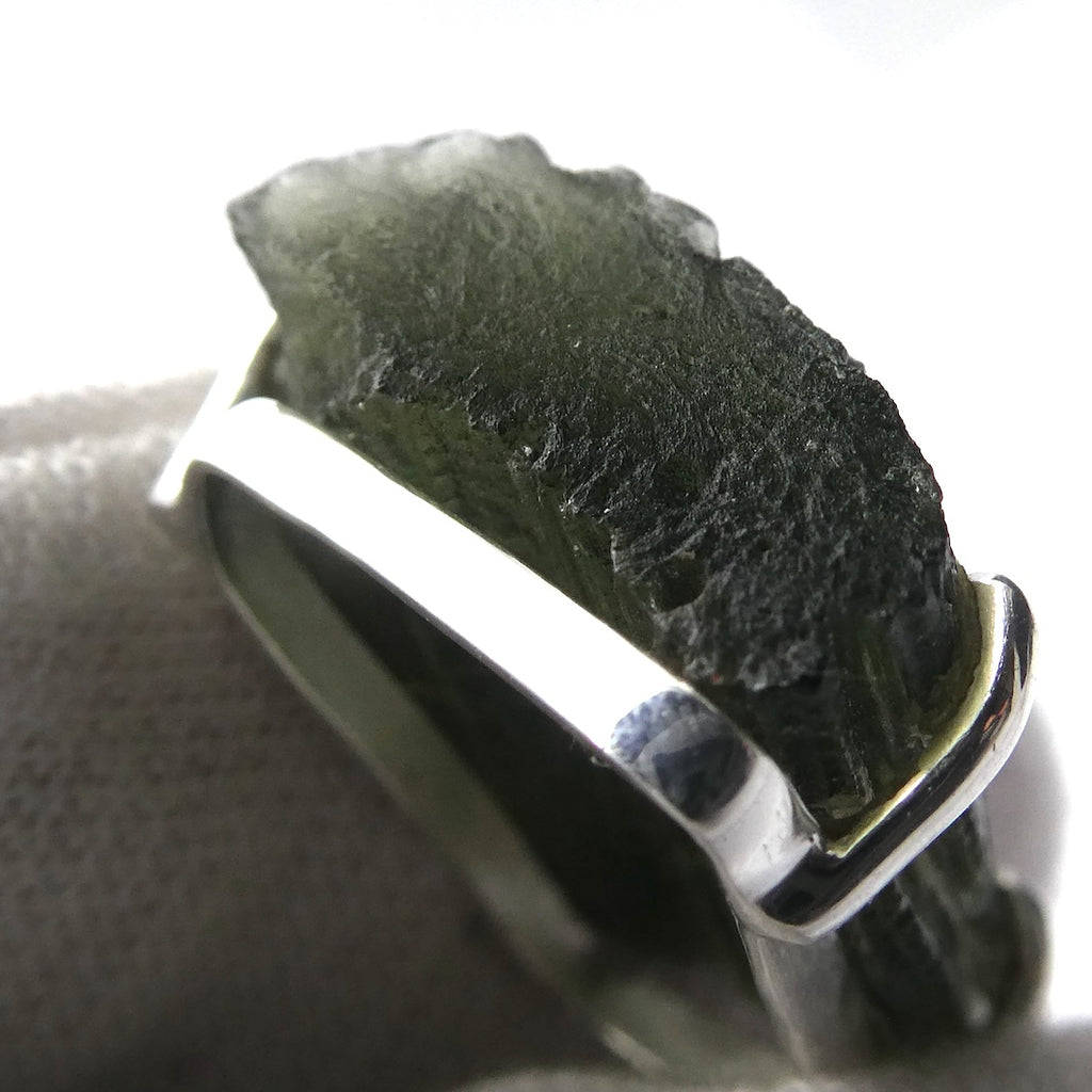 Moldavite Pendant | Raw Natural Moldavite Nugget | 925 Sterling Silver Bezel Setting | Open Back | Natural Green Obsidian | CZ Republic | Intense Personal Heart Transformation | Scorpio Stone | Genuine Gems from Crystal Heart Melbourne Australia since 1986