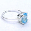 Blue Topaz Ring | Faceted Oval | Beautiful flawless Blue | Bright 925 Sterling Silver | Solid Claw setting | Open Backs | US Size | US Ring Size 9 | Genuine Gems from Crystal Heart Melbourne Australia since 1986