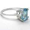 Blue Topaz Ring | Faceted Oval | Beautiful flawless Blue | Bright 925 Sterling Silver | Solid Claw setting | Open Backs | US Size | US Ring Size 9 | Genuine Gems from Crystal Heart Melbourne Australia since 1986