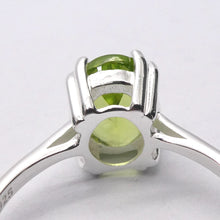 Load image into Gallery viewer, Peridot Ring | Faceted Oval | Beautiful Clear Apple Green | Bright 925 Sterling Silver | Solid Claw setting | Open Backs | US Ring Size 6 | 8 |  9 | 10 | Genuine Gems from Crystal Heart Melbourne Australia since 1986