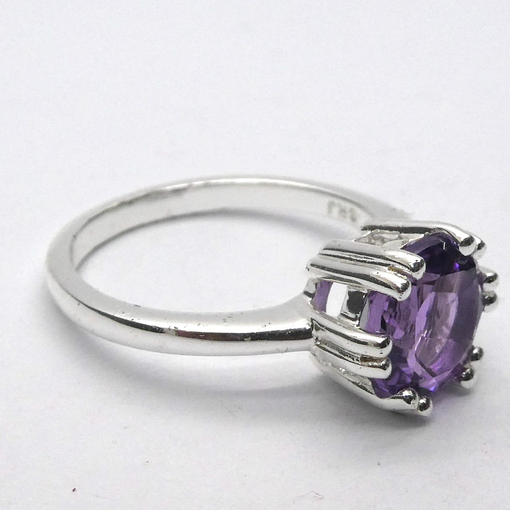 Amethyst Ring | Faceted Round | 925 Sterling Silver | US Size 6, 8, 9,1 0 |  Genuine Gems from Crystal Heart Melbourne Australia since 1986