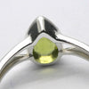 Peridot Ring | Faceted Teardrop | 925 Sterling Silver | Bezel Set |  US Size 6, 7, 8, 9, 10 | Joyful Heart | Overcome Fear | Engender Confidence | Virgo | Scorpio | Leo | Genuine Gems from Crystal Heart Melbourne Australia  since 1986
