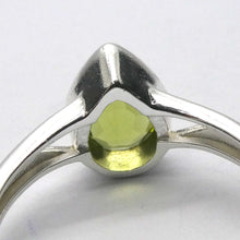 Load image into Gallery viewer, Peridot Ring | Faceted Teardrop | 925 Sterling Silver | Bezel Set |  US Size 6, 7, 8, 9, 10 | Joyful Heart | Overcome Fear | Engender Confidence | Virgo | Scorpio | Leo | Genuine Gems from Crystal Heart Melbourne Australia  since 1986
