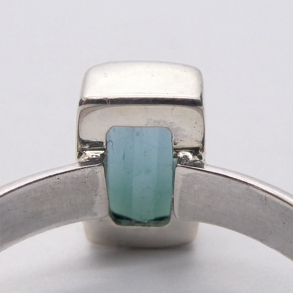 Blue Watermelon Tourmaline Ring | Oblong Facet | Indicolite | Rubellite  | 925 Sterling Silver Band | US Size 7.5 | AUS Size O1/2 | Star Stone Virgo Gemini Libra Taurus | Genuine Gems from Crystal Heart Melbourne Australia since 1986