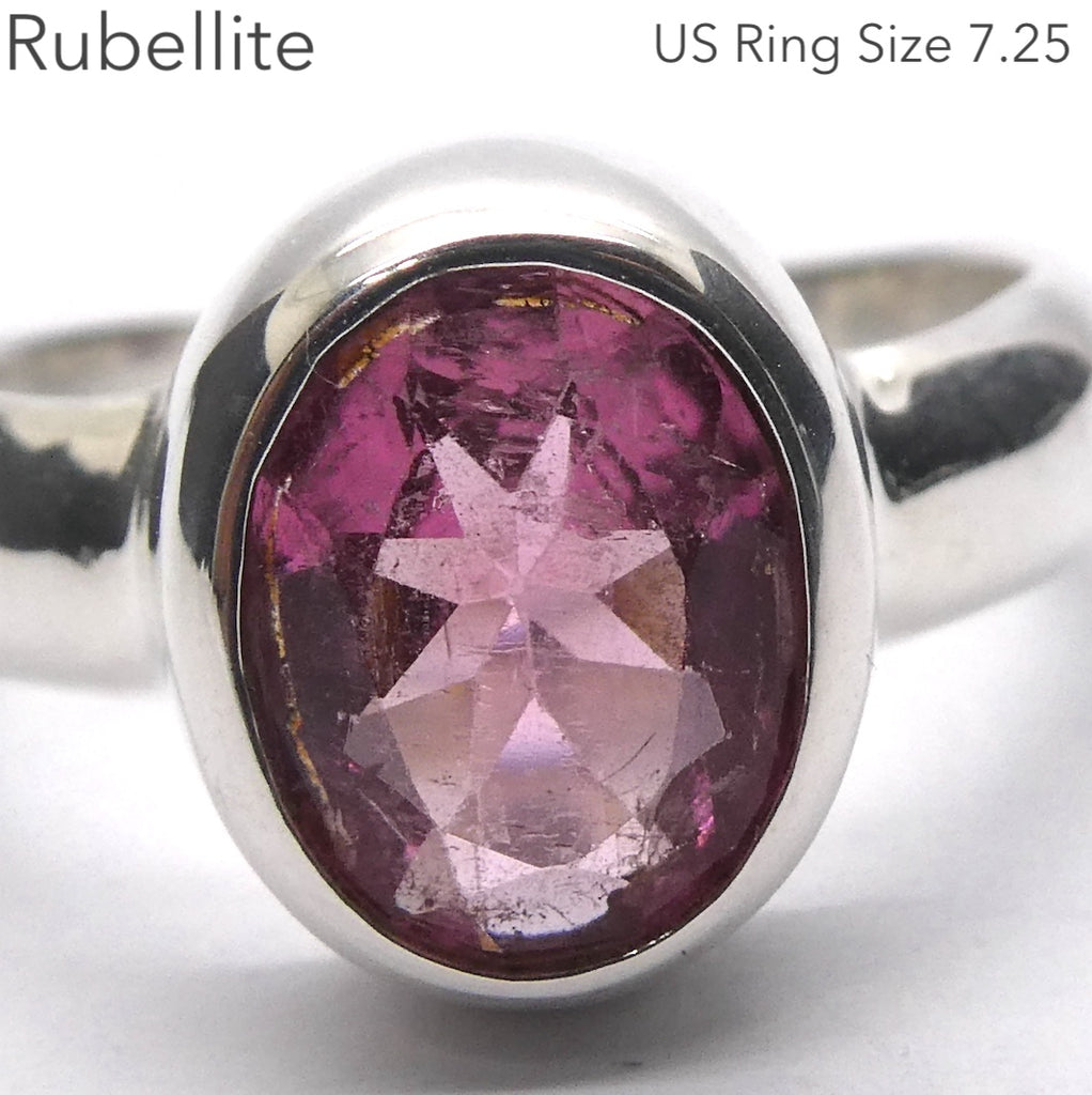 Pink Tourmaline Ring | Oval Faceted | Rubellite  | 925 Sterling Silver Band | US Size 7.25 | AUS Size O | Star Stone Virgo Gemini Libra Taurus | Genuine Gems from Crystal Heart Melbourne Australia since 1986