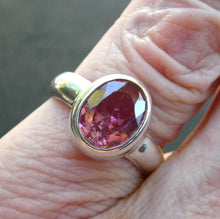 Load image into Gallery viewer, Pink Tourmaline Ring | Oval Faceted | Rubellite  | 925 Sterling Silver Band | US Size 7.25 | AUS Size O | Star Stone Virgo Gemini Libra Taurus | Genuine Gems from Crystal Heart Melbourne Australia since 1986