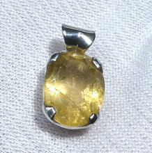 Load image into Gallery viewer, Heliodor Pendant  |Yellow Golden Beryl Faceted | Faceted Oval | Quality Bezel setting | 925 Sterling Silver | Energise Vitalize Healthy Male Energy | Healing Generosity Achievement | Leo Stone | Genuine Gems from Crystal Heart Melbourne Australia since 1986