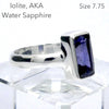 Iolite Ring | Faceted Oblong |  Sapphire Blue | AA Grade | 925 Sterling Silver | Nicely Styled Design |  US Size  7.75 | AUS Size P | Gemstone variety of Cordierite | AKA Water Sapphire | Pleochroic  | Viking Compass | Libra | Find Spiritual Direction | Genuine Gemstones from Crystal Heart Melbourne Australia since 1986