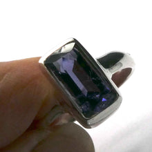 Load image into Gallery viewer, Iolite Ring | Faceted Oblong |  Sapphire Blue | AA Grade | 925 Sterling Silver | Nicely Styled Design |  US Size  7.75 | AUS Size P | Gemstone variety of Cordierite | AKA Water Sapphire | Pleochroic  | Viking Compass | Libra | Find Spiritual Direction | Genuine Gemstones from Crystal Heart Melbourne Australia since 1986