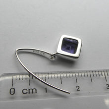 Load image into Gallery viewer, Iolite Earrings | Faceted Squares | Diamond Set |  Sapphire Blue | AA Grade | 925 Sterling Silver | Nicely Styled Design |  US Size  7.75 | AUS Size P | Gemstone variety of Cordierite | AKA Water Sapphire | Pleochroic  | Viking Compass | Libra | Find Spiritual Direction | Genuine Gemstones from Crystal Heart Melbourne Australia since 1986