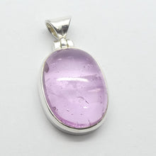 Load image into Gallery viewer, Kunzite Pendant | OvaL Cabochon | Good colour and Clarity | 925 Sterling Silver | Bezel Set | Wisdom of the Heart | Taurus Scorpio Leo | Genuine Gems from Crystal heart Melbourne Australia since 1986  