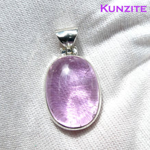 Load image into Gallery viewer, Kunzite Pendant | OvaL Cabochon | Good colour and Clarity | 925 Sterling Silver | Bezel Set | Wisdom of the Heart | Taurus Scorpio Leo | Genuine Gems from Crystal heart Melbourne Australia since 1986  