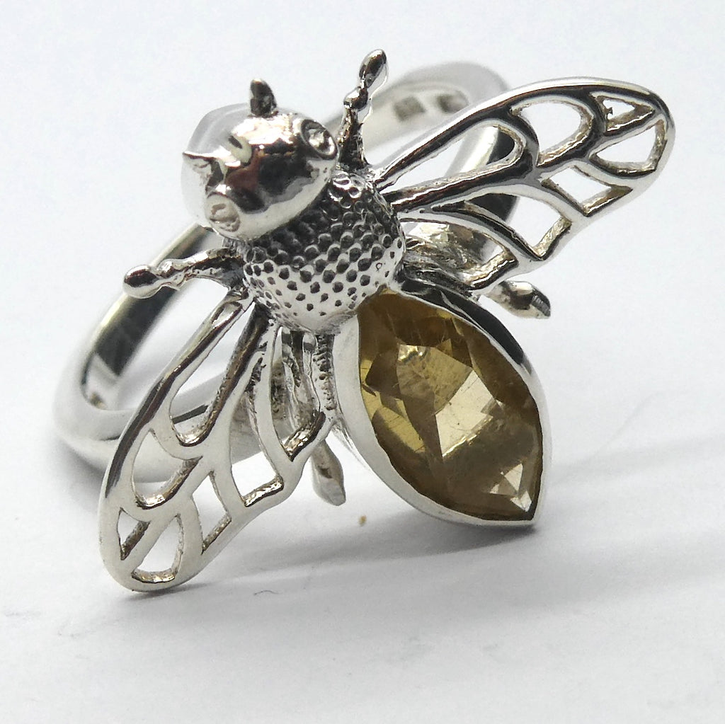 Citrine Ring | Bee | 925 Silver | US Size 7 | AUS Size N1/2 | Abundant Energy Repel Negativity | Confidence | Genuine Gems Crystal Heart  Australia since 1986
