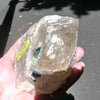 Large  Elestial  Point | embedded Green Tourmalines | Etched Faces | Shaman Stone | Crystal Heart Australia since 1986