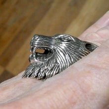 Load image into Gallery viewer, Wolf&#39;s Head Ring | 925 Sterling Silver | Life like fine detail | Crystal Heart Melbourne since 1986  | Fenrir | Shaman | Shapeshifter | Lupus