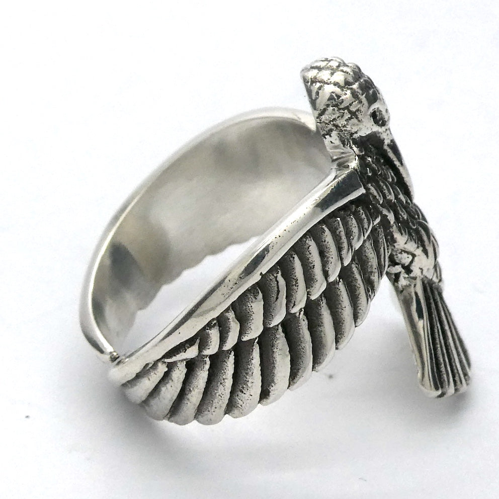 Ibis Ring | 925 Sterling Silver | Animal Totem | Thoth | US Size 7 | Crystal Heart Melbourne 1986  | Shaman | Shapeshifter 
