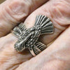 Ibis Ring | 925 Sterling Silver | Animal Totem | Thoth | US Size 7 | Crystal Heart Melbourne 1986  | Shaman | Shapeshifter 
