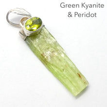 Load image into Gallery viewer, Kyanite Pendant | Lime Green Raw Crystal | Facrted Peridot | 925 Silver | Uplift Protect Clarify | Genuine Gems at Crystal Heart Melbourne Australia est. 1986