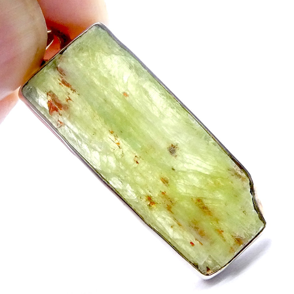 Kyanite Pendant | Lime Green Raw Crystal | 925 Silver | Uplift Protect Clarify protect Heart & Mind | Genuine Gems at Crystal Heart Melbourne Australia est. 1986