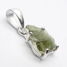 Load image into Gallery viewer, Moldavite Pendant | Raw Nugget | 925 Silver | Natural Green Obsidian | Intense Heart Transformation | Genuine Gems from Crystal Heart Melbourne Australia 1986