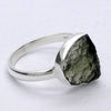 Raw Natural Moldavite Ring | 925 Sterling Silver | Open back | US Size 9 | Aus Size R1/2 | Intense Heart Transformation | Crystal Heart Melbourne since 1986