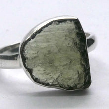 Load image into Gallery viewer, Raw Natural Moldavite Ring | 925 Sterling Silver | Open back | US Size 9 | Aus Size R1/2 | Intense Heart Transformation | Crystal Heart Melbourne since 1986