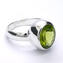 Load image into Gallery viewer, Peridot Ring | Large Faceted Oval | A Grade | 925 Sterling Silver | US Size 8.75 | AUS Size R | Leo Stone | Crystal Heart Melbourne Australia since 1986