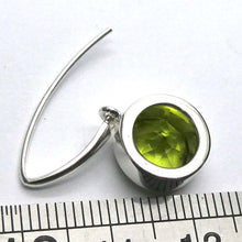 Load image into Gallery viewer, Peridot Earrings | Faceted Round | 925 Sterling Silver | Bezel Set, Designer Hooks |Joyful Heart Prosperity | Genuine Gems Crystal Heart Australia since 1986