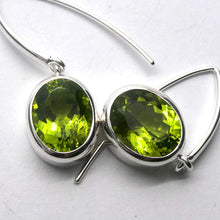 Load image into Gallery viewer, Peridot Earrings | Faceted Ovals | 925 Sterling Silver | Bezel Set, Designer Hooks |Joyful Heart Prosperity | Genuine Gems Crystal Heart Australia since 1986