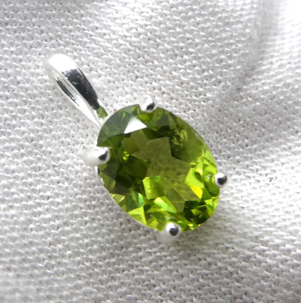 Peridot Pendant | Dainty Faceted Ovals | 925 Sterling Silver|  Prong Set | Overcome nervous tension | Joyful Heart | Crystal Heart Melbourne Australia Est 1986