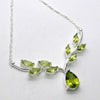 Peridot Necklacl |A Grade Faceted Stones | 925 Sterling Silver | Nature Theme | Dainty Setting | Genuine Gemstones from Crystal Heart Melbourne Est 1986