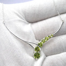 Load image into Gallery viewer, Peridot Necklace |A Grade Faceted Stones | 925 Sterling Silver | Comet | Dainty Setting | Genuine Gemstones from Crystal Heart Melbourne Est 1986