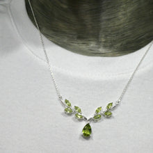 Load image into Gallery viewer, Peridot Necklacl |A Grade Faceted Stones | 925 Sterling Silver | Nature Theme | Dainty Setting | Genuine Gemstones from Crystal Heart Melbourne Est 1986