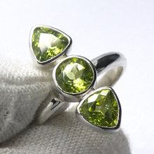 Load image into Gallery viewer, Peridot Ring | Faceted Stones | 925 Sterling Silver| US Size 7.5 | AUS Size O1/2 | Overcome nervous tension | Joyful Heart | Crystal Heart Melbourne est 1986