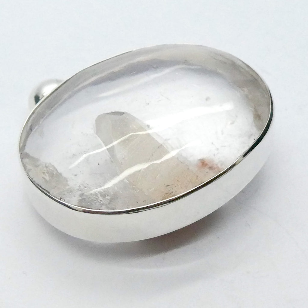 Manifestation Quartz Pendant | Large Oval Cabochon | Superior 925 Sterling Silver Setting | Genuine Gems from Crystal Heart Melbourne Australia since 1986