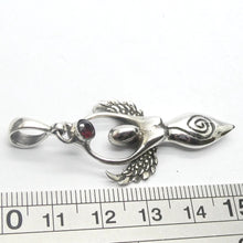 Load image into Gallery viewer, Winged Neolithic Goddess Penndant  | Faceted Garnet | 925 Sterling Silver | Genuine Gems from Crystal Heart Melbourne Australia since 1986