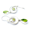 Earrings Mother of Pearl Crescent Moon | Faceted Peridot Teardrops | Hooks | 925 Sterling Silver | Genuine Gems from Crystal Heart Melbourne Australia 1986
