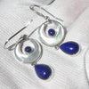 Earrings Mother of Pearl Crescent Moon with Lapis Lazuli | 925 Sterling Silver | Genuine Gems from Crystal Heart Melbourne Australia 1986
