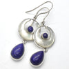 Earrings Mother of Pearl Crescent Moon with Lapis Lazuli | 925 Sterling Silver | Genuine Gems from Crystal Heart Melbourne Australia 1986
