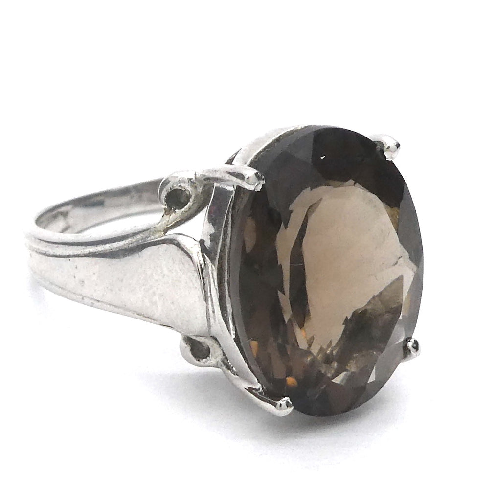 Smoky Quartz Ring | Faceted Ovals | 925 Sterling Silver | US Size 6, 6.75, 7.5 | Base Chakra stone | Grounding |  Crystal Heart Melbourne est 1986 | Smokey, Cairngorm, Morion