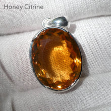 Load image into Gallery viewer, Citrine Gemstone Pendant | Faceted AAA Oval | Deep natural honey | 925 Sterling Silver  | Genuine Gems from Crystal Heart Melbourne Australia since 1986
