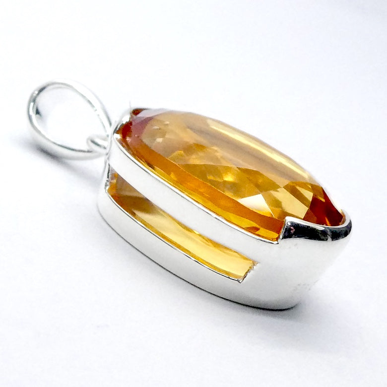 Citrine Gemstone Pendant | Faceted AAA Oval | Deep natural honey | 925 Sterling Silver  | Genuine Gems from Crystal Heart Melbourne Australia since 1986
