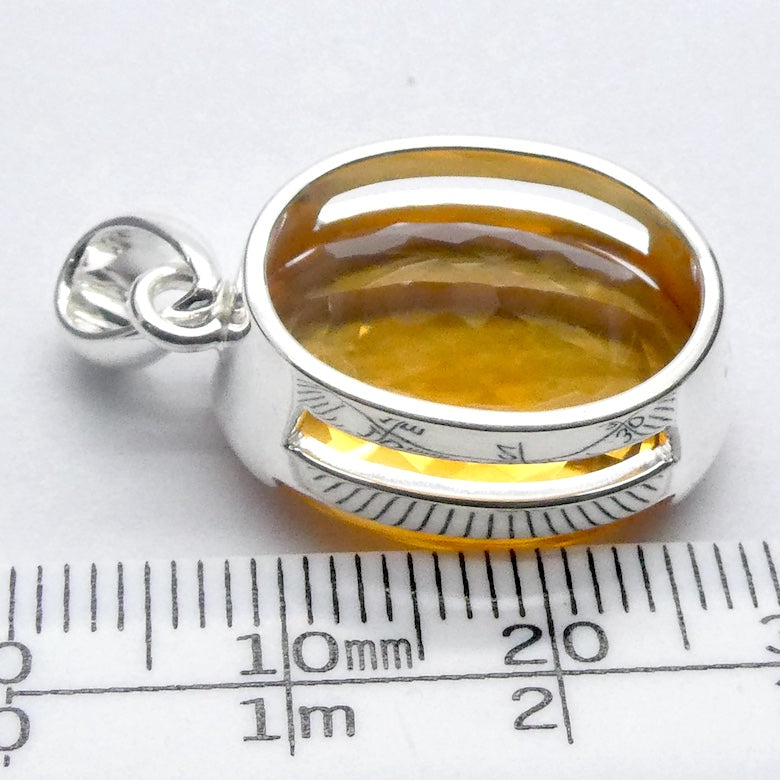 Citrine Gemstone Pendant | Faceted AAA Oval | Deep natural honey | 925 Sterling Silver  | Genuine Gems from Crystal Heart Melbourne Australia since 1986
