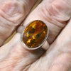 Citrine Gemstone Ring | Faceted AAA Oval | Deep natural honey | 925 Sterling Silver | US 8.25 | AUS Q | Genuine Gems from Crystal Heart Melbourne Australia since 1986
