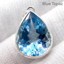 Load image into Gallery viewer, Blue Topaz Pendant | Flawless Faceted Teardrop | 925 Sterling Silver | Uplift Spirit | Clear Mental Fatigue | Crystal Heart Melbourne Australia since 1986