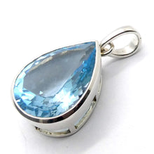 Load image into Gallery viewer, Blue Topaz Pendant | Flawless Faceted Teardrop | 925 Sterling Silver | Uplift Spirit | Clear Mental Fatigue | Crystal Heart Melbourne Australia since 1986